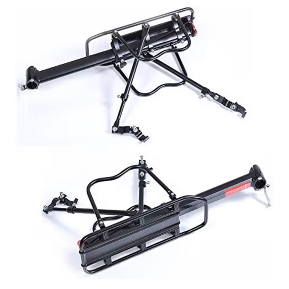 Black Bicycle Rear Rack with Reflector - Picture 2 of 6